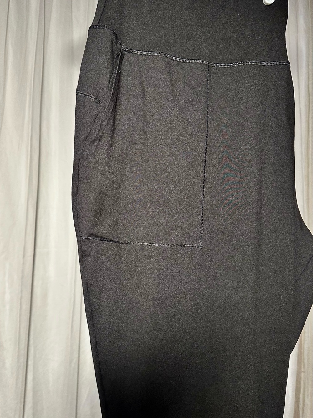 Women’s Vively Black High-Waisted Leggings Joggers w/ Side Pockets 3X Plus Size